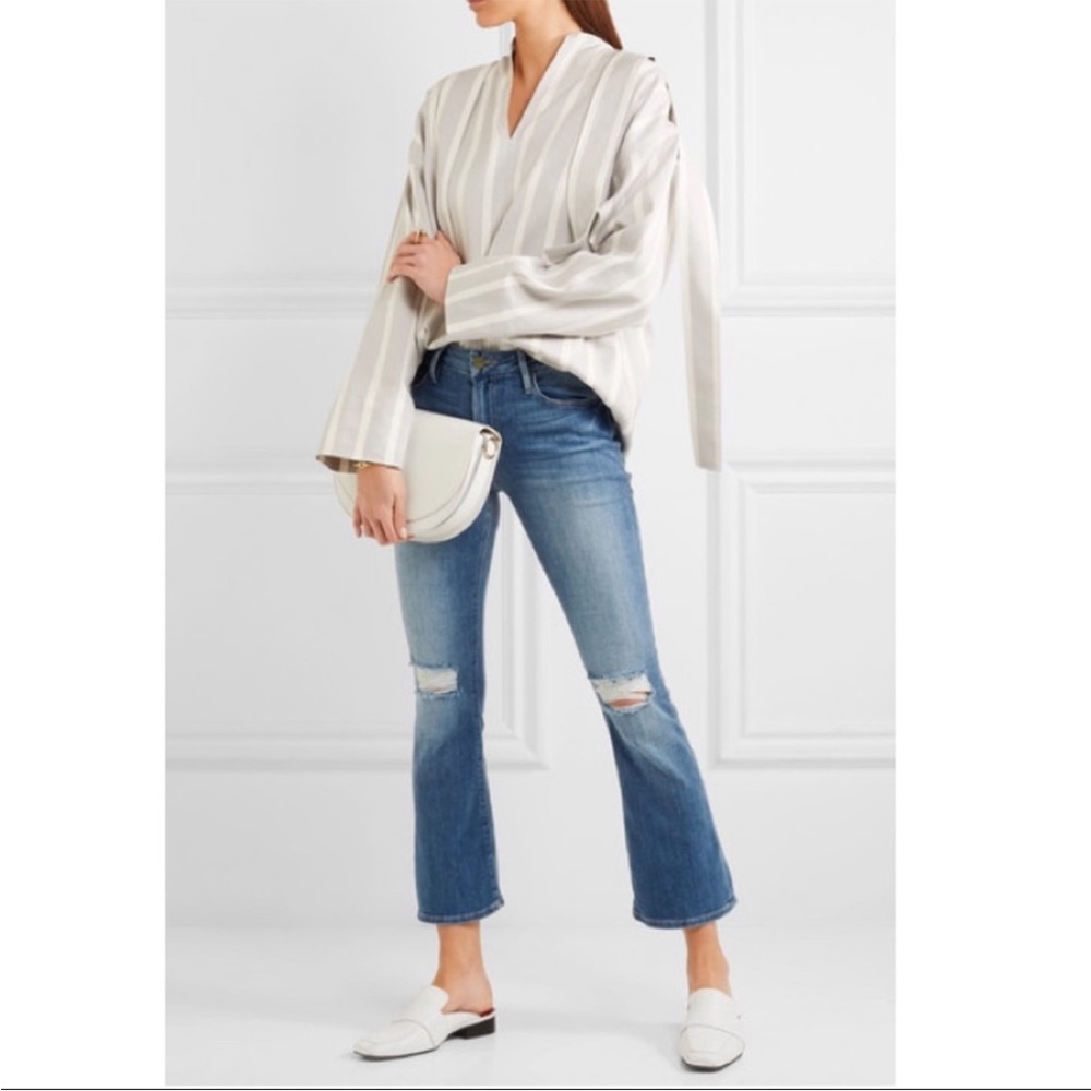 FRAME Le Crop Mini Boot Distressed Crop Flare Jean 27